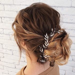 Crystal and opal bead bridal hair vine